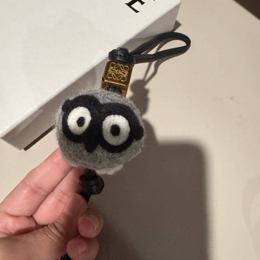 Loewe Gray and Black Owl Bag Charm